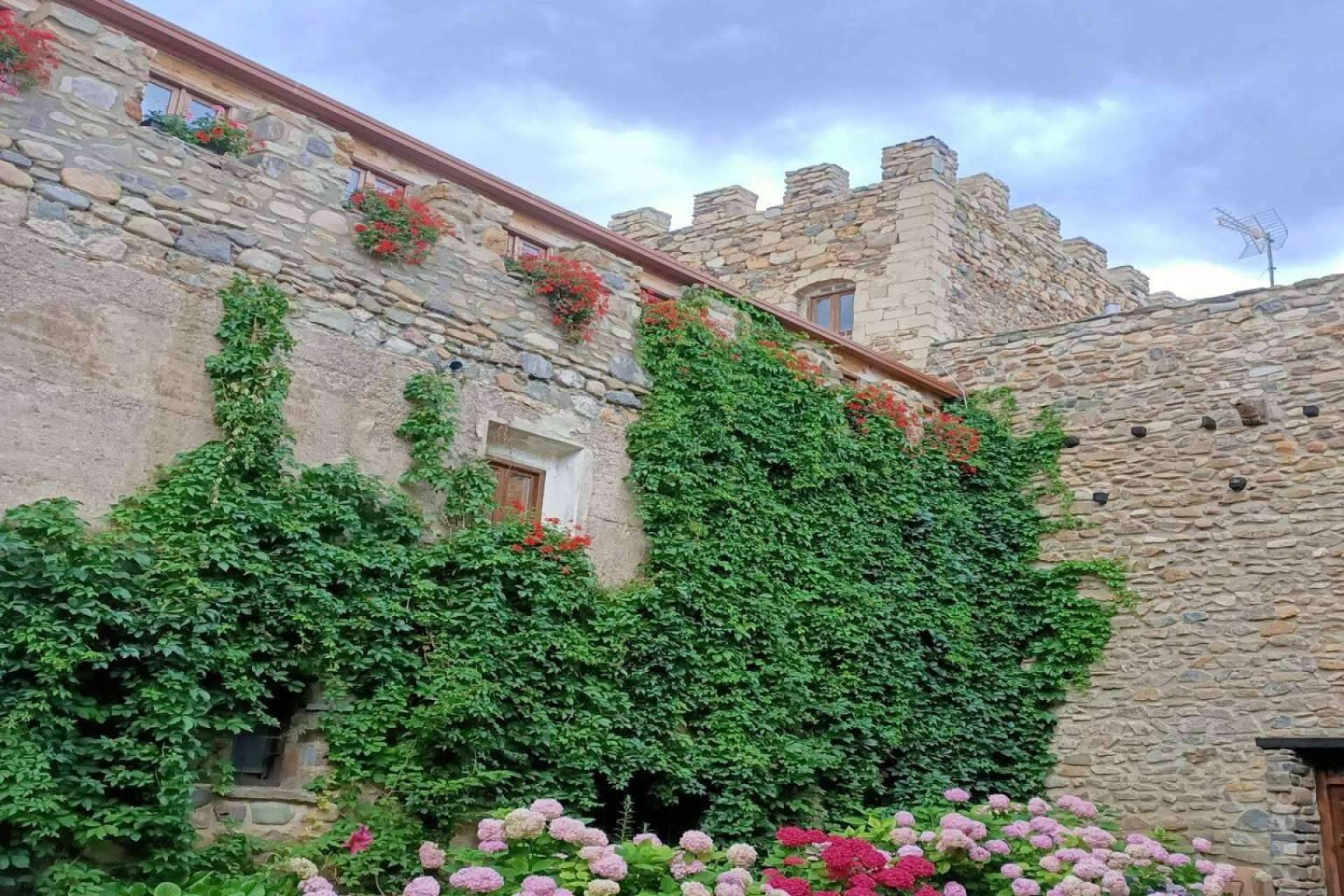 Un castillo con juglar incluido en plena naturaleza