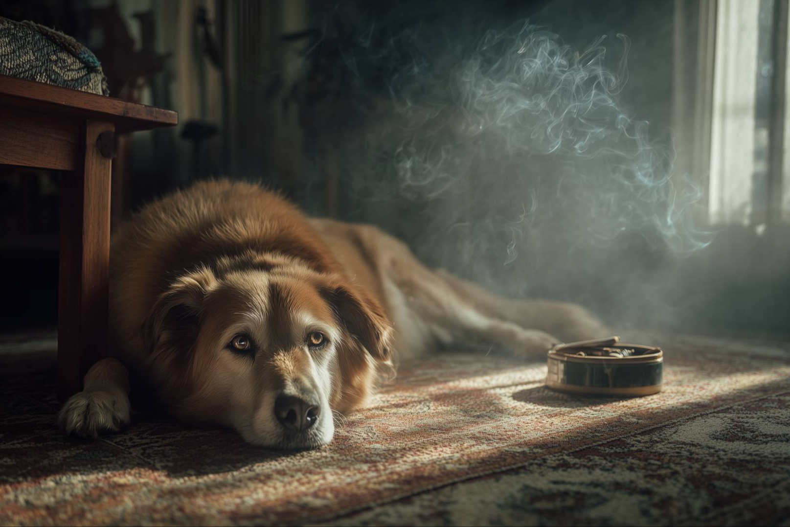 Investigación científica advierte; el humo ambiental del tabaco afecta la salud emocional de los perros