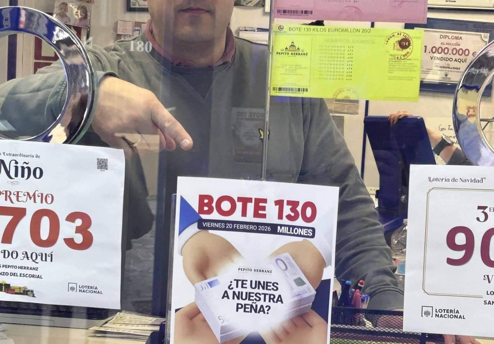 Peña especial de Euromillones del viernes 20 febrero ante el bote de 130 millones, con Loterías Pepito Herranz