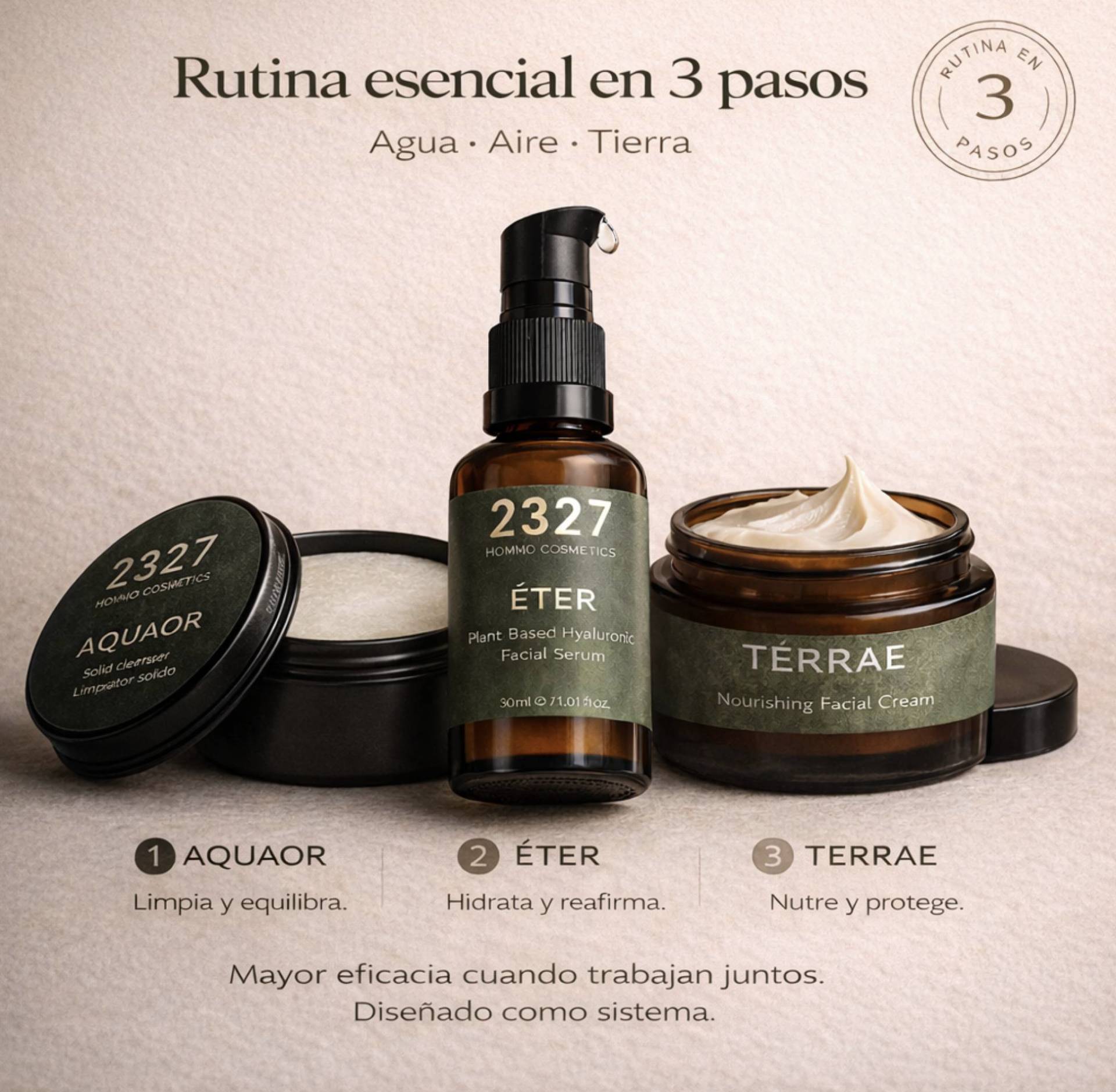 2327 HOMMO COSMETICS; Alta cosmética natural masculina premium hecha en España que redefine el cuidado facial