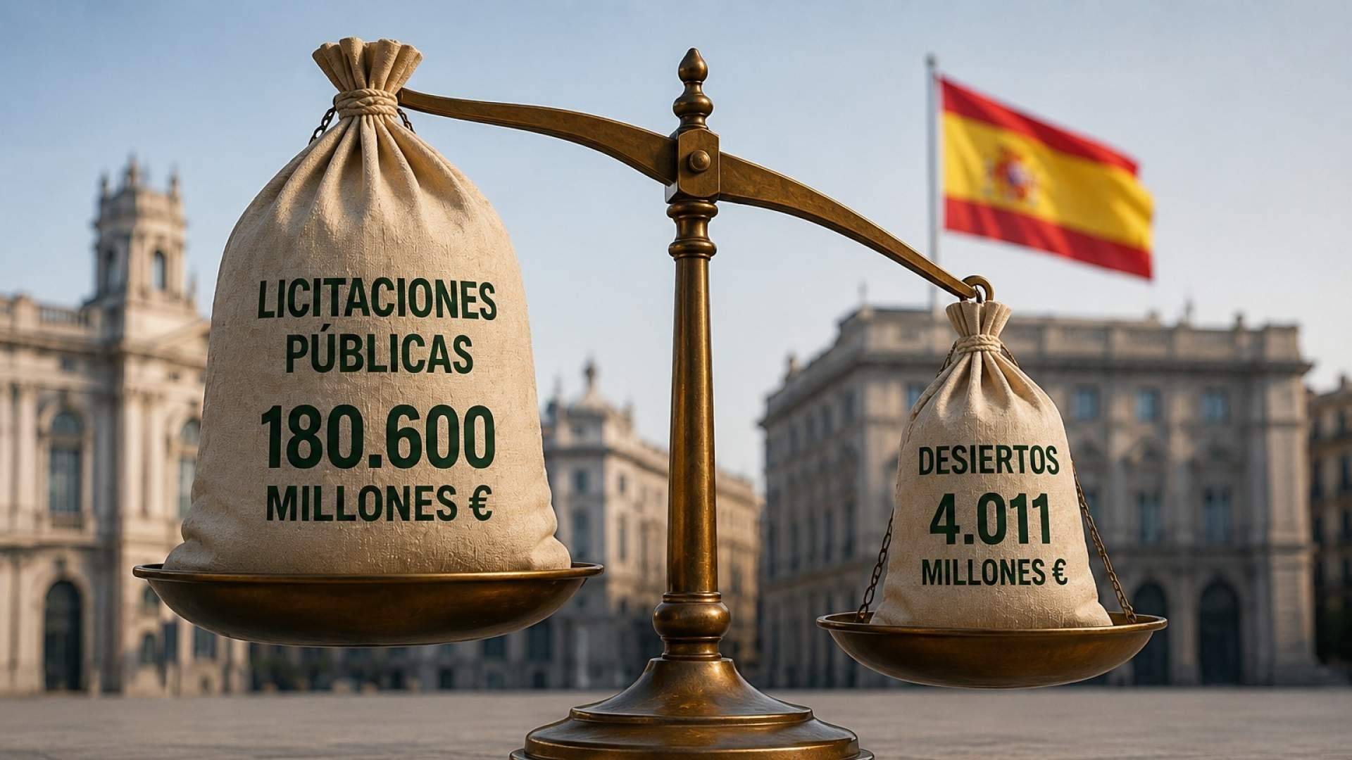 España alcanza los 180.600 millones en licitaciones públicas, pero deja desiertos 4.011 millones